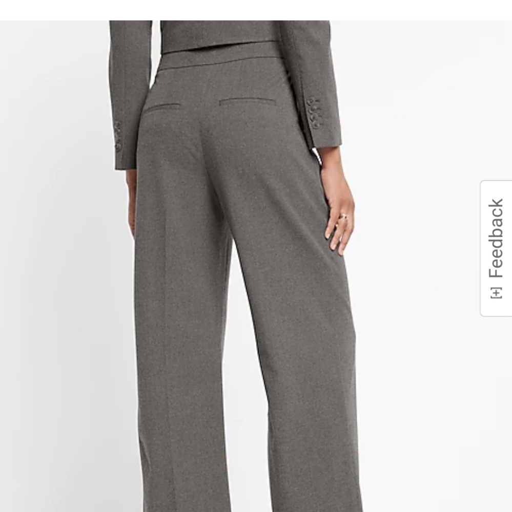 Super High Waisted Double Pleated Wide Leg Pant with blazer size 0 in gray new